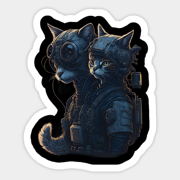 Mecha Cat_005 Sticker by Kulturmagazine